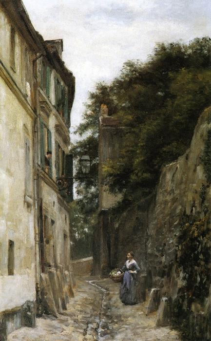 Wikioo.org - The Encyclopedia of Fine Arts - Painting, Artwork by Stanislas Lepine - Montmartre, the Rue Saint-Vincent