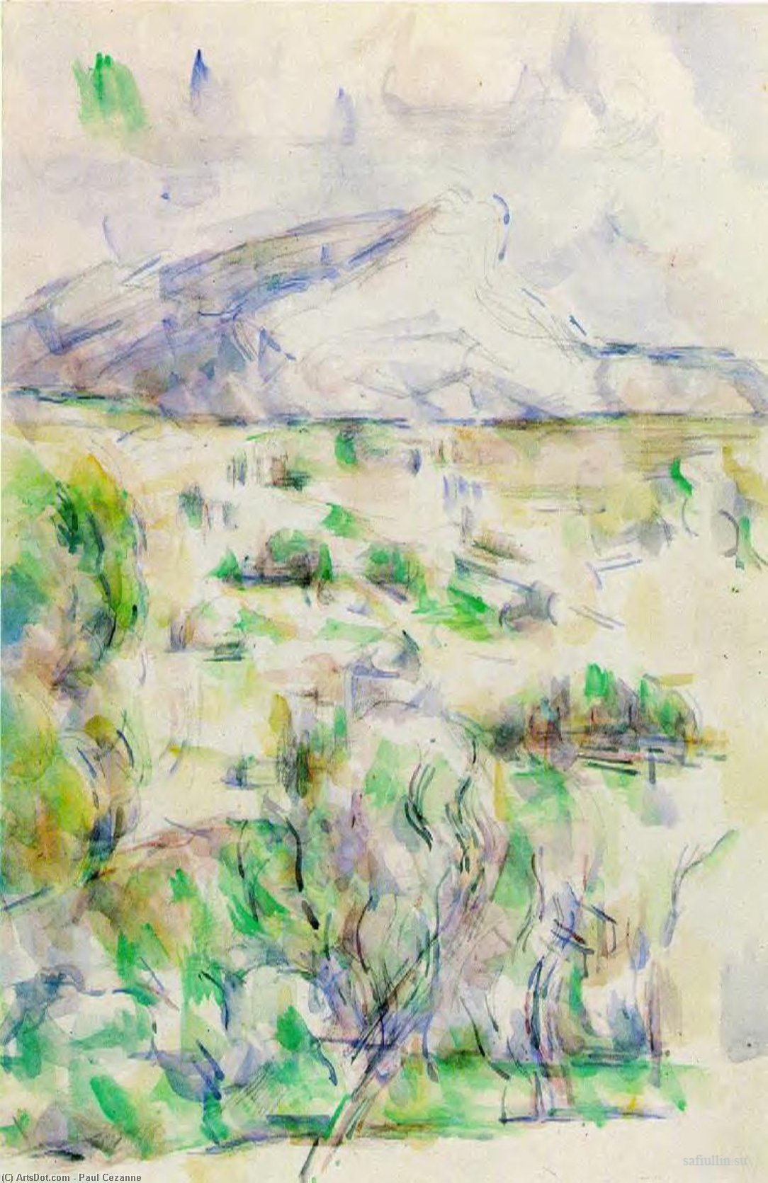 WikiOO.org - Εγκυκλοπαίδεια Καλών Τεχνών - Ζωγραφική, έργα τέχνης Paul Cezanne - Mont Sainte-Victoire Seen from Les Lauves