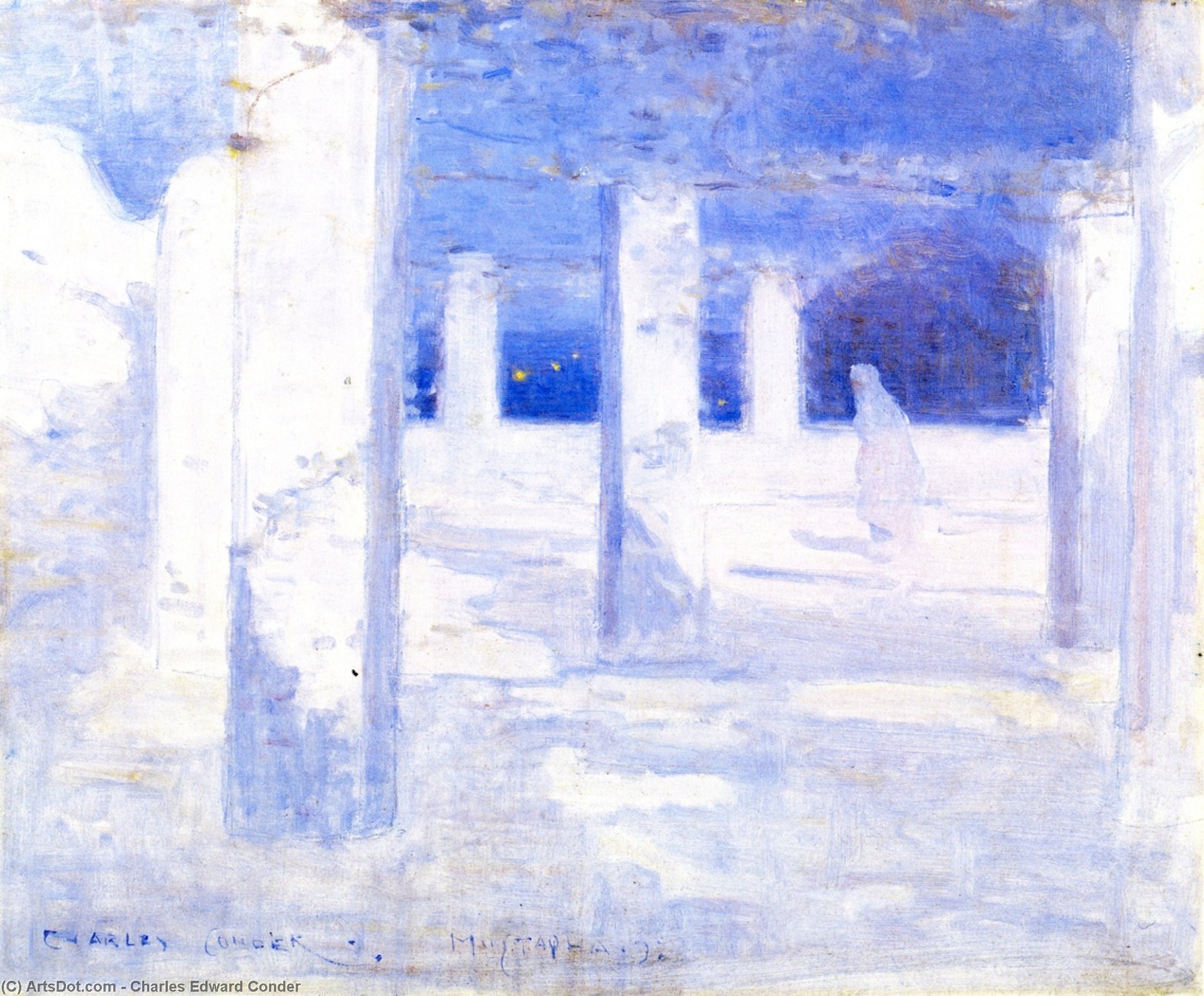 Wikioo.org - The Encyclopedia of Fine Arts - Painting, Artwork by Charles Edward Conder - Moonlight at Mustapha