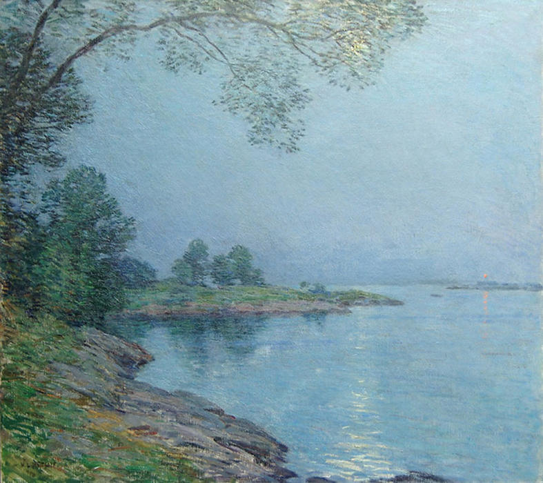 Wikioo.org - The Encyclopedia of Fine Arts - Painting, Artwork by Willard Leroy Metcalf - Moonlight, Kittery Maine