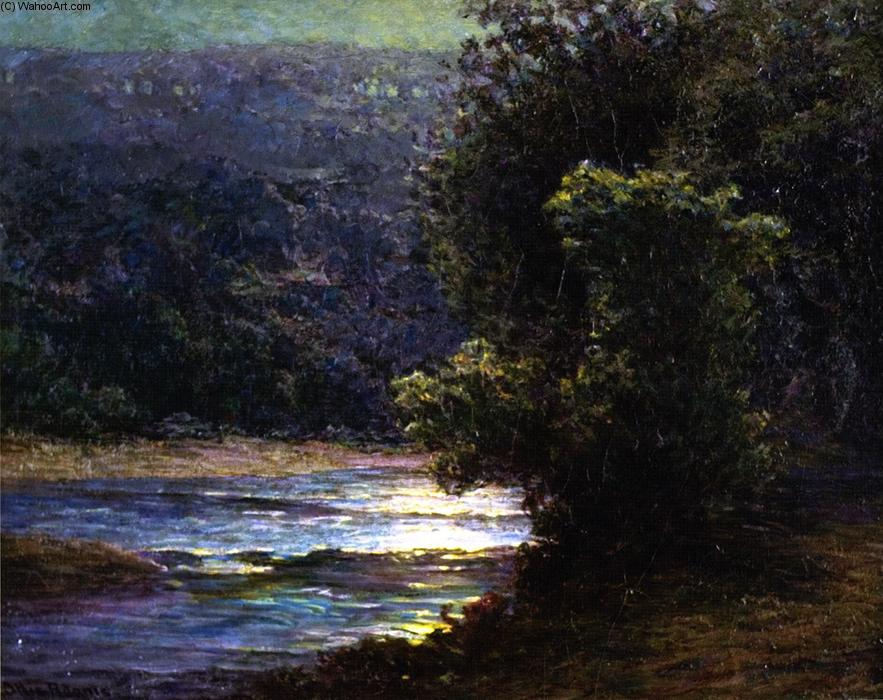 Wikioo.org - The Encyclopedia of Fine Arts - Painting, Artwork by John Ottis Adams - Moonlight on the Whitewater