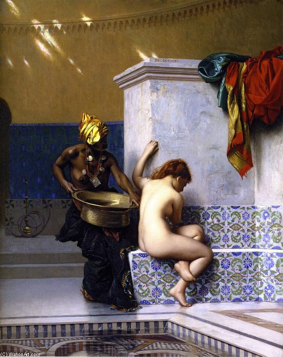 Wikioo.org - The Encyclopedia of Fine Arts - Painting, Artwork by Jean Léon Gérôme - Moorish Bath (also known as Lady of Cairo Bathing)