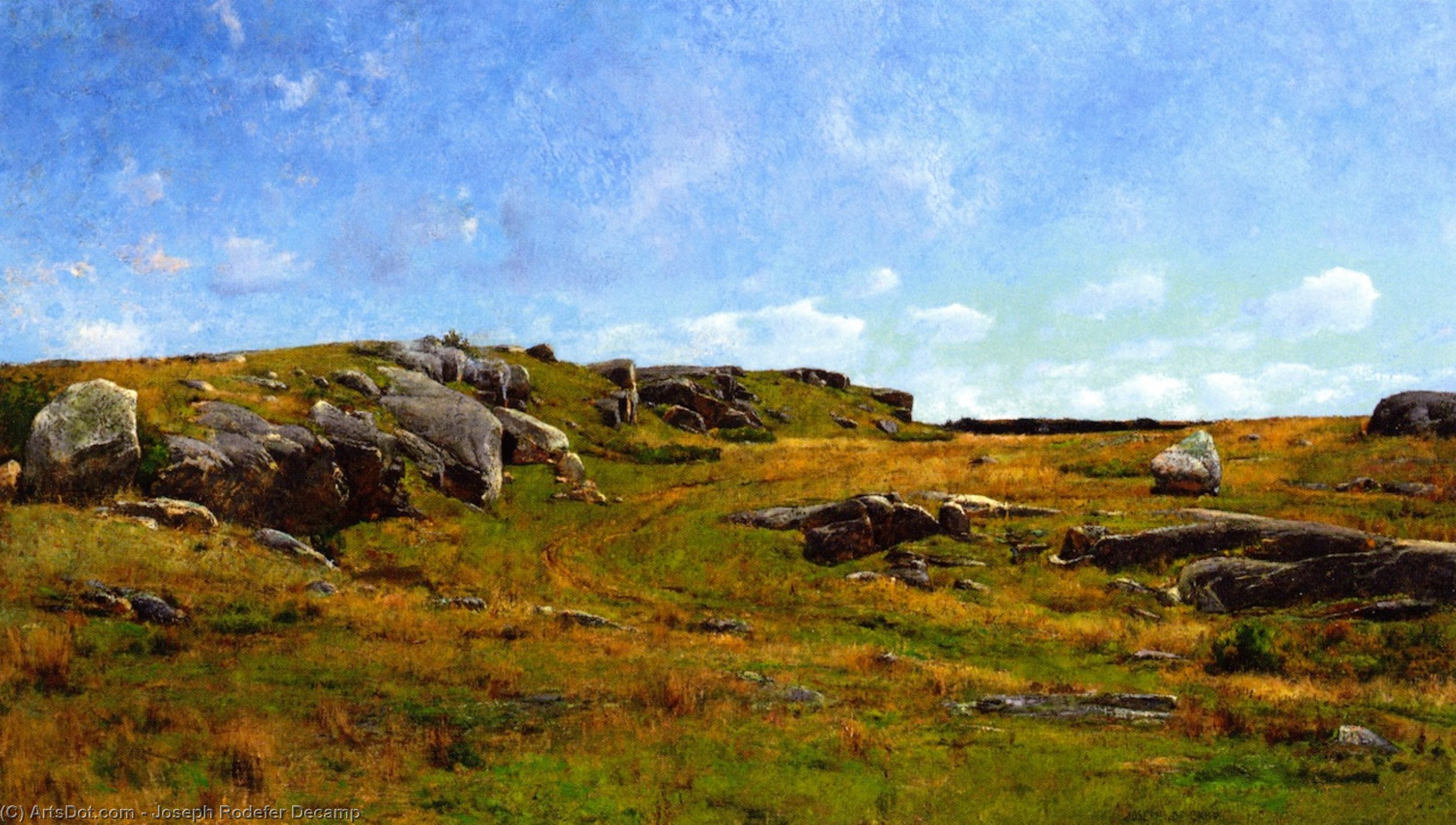 Wikioo.org - The Encyclopedia of Fine Arts - Painting, Artwork by Joseph Rodefer Decamp - Moorland Path, Cape Ann, Massachusetts