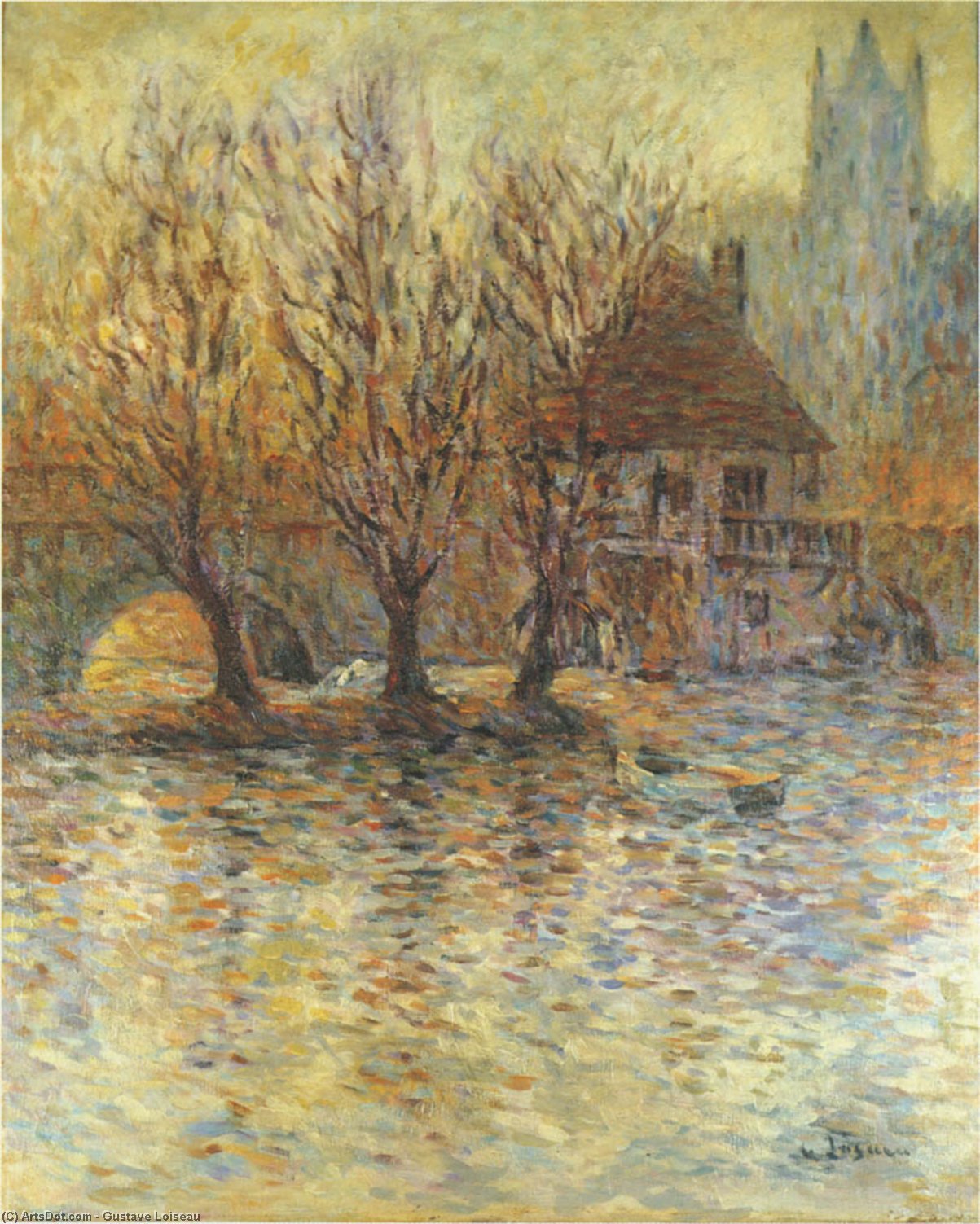 Wikioo.org - The Encyclopedia of Fine Arts - Painting, Artwork by Gustave Loiseau - Moret sur Loing