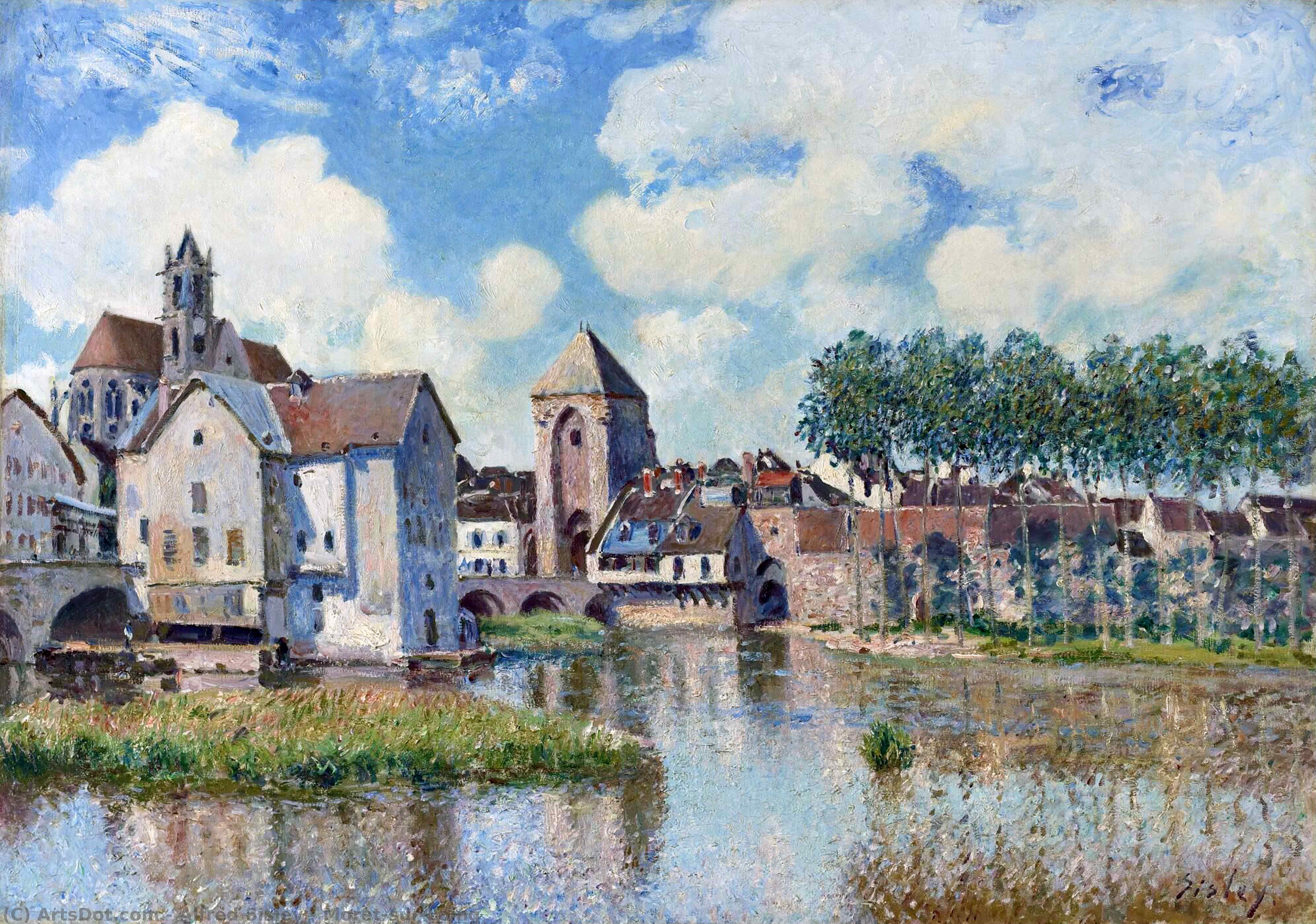 WikiOO.org - Encyclopedia of Fine Arts - Lukisan, Artwork Alfred Sisley - Moret-sur-Loing