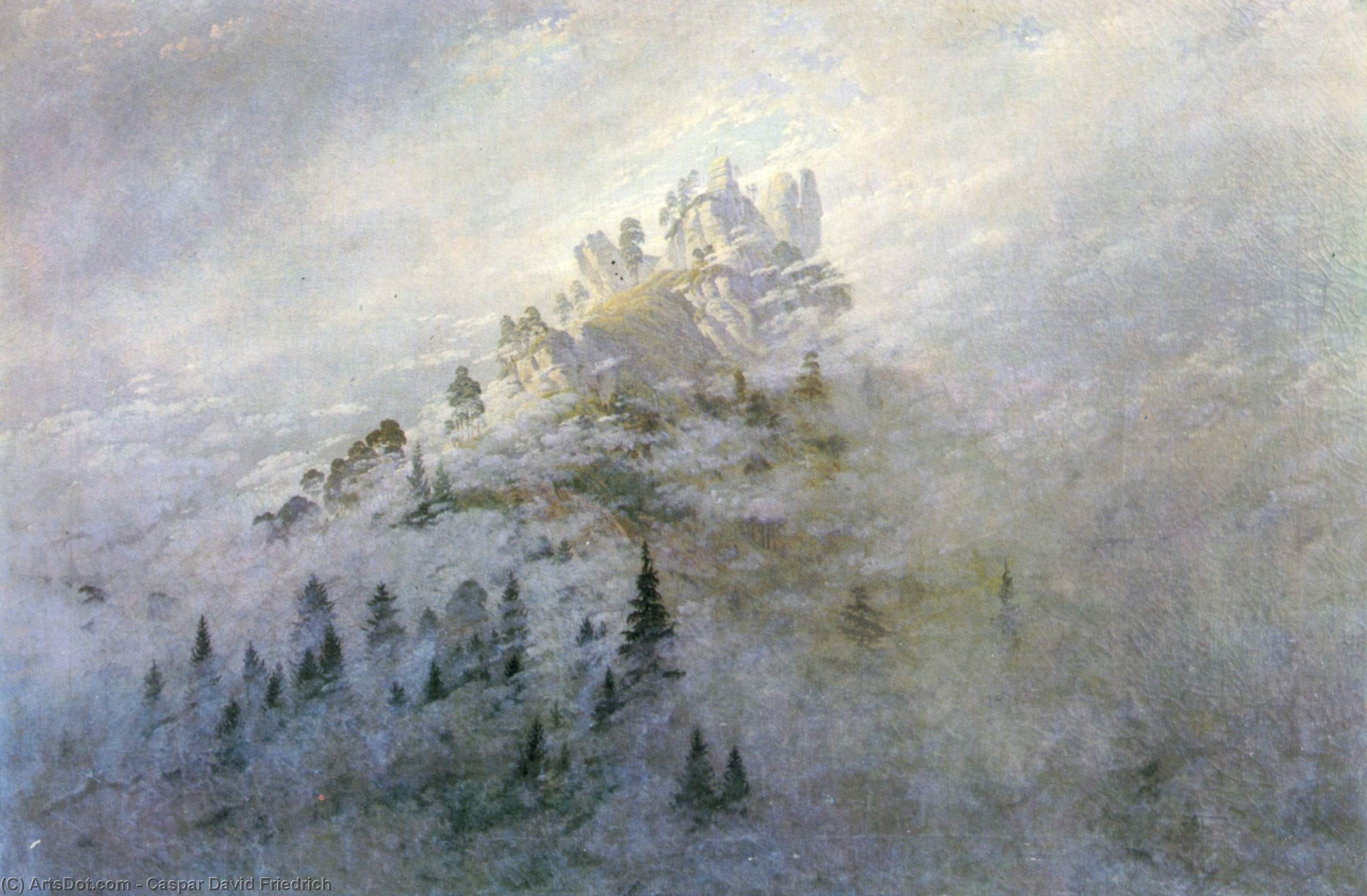 Wikioo.org – L'Enciclopedia delle Belle Arti - Pittura, Opere di Caspar David Friedrich - Morgennebel sono Gebirge