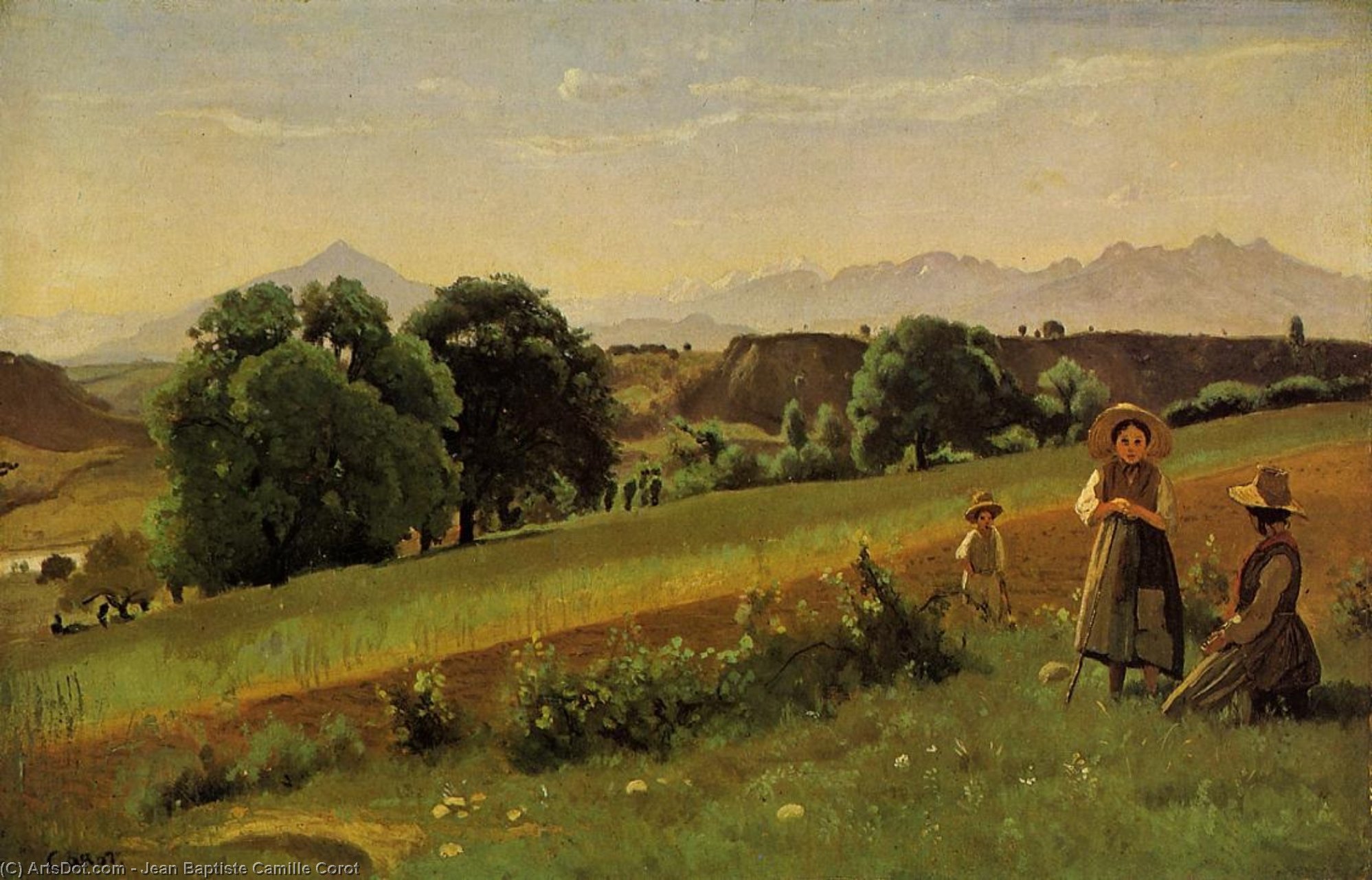 WikiOO.org - Енциклопедия за изящни изкуства - Живопис, Произведения на изкуството Jean Baptiste Camille Corot - Mornex Landscape