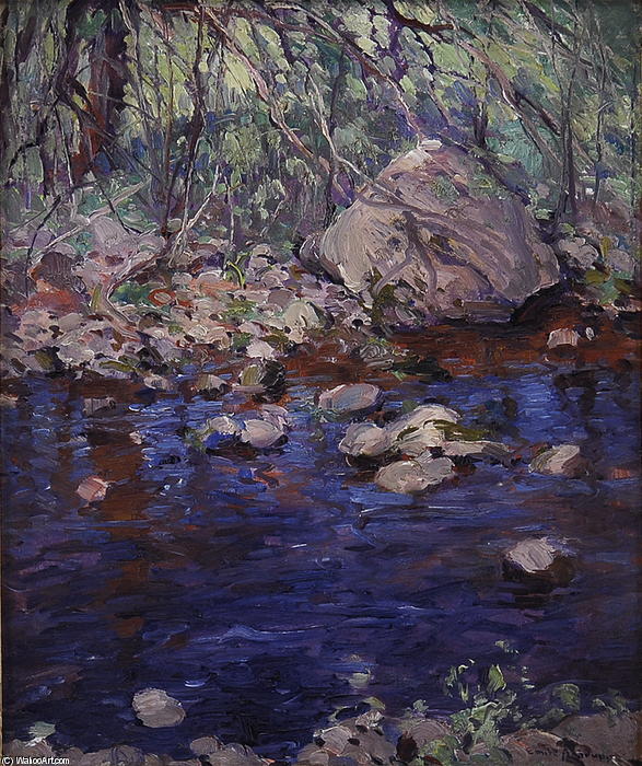 WikiOO.org - Encyclopedia of Fine Arts - Malba, Artwork Emile Albert Gruppé - Morning Along Creek