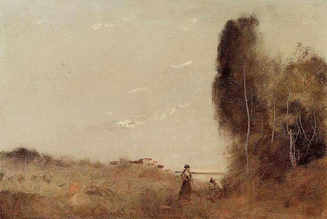 WikiOO.org - Encyclopedia of Fine Arts - Festés, Grafika Jean Baptiste Camille Corot - Morning by the Water