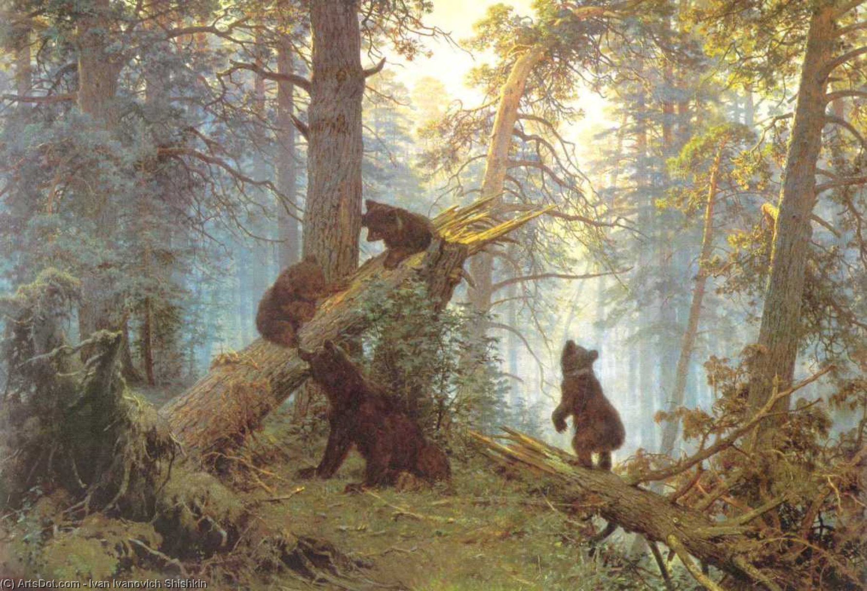 Wikioo.org - The Encyclopedia of Fine Arts - Painting, Artwork by Ivan Ivanovich Shishkin - Morning in piny wood