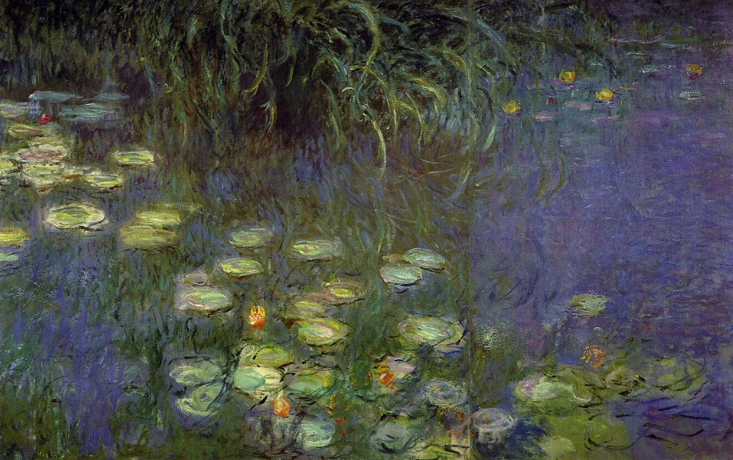 Wikoo.org - موسوعة الفنون الجميلة - اللوحة، العمل الفني Claude Monet - Morning (left detail)