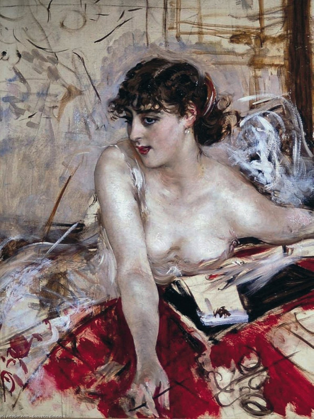 Wikioo.org - The Encyclopedia of Fine Arts - Painting, Artwork by Giovanni Boldini - Morning letter