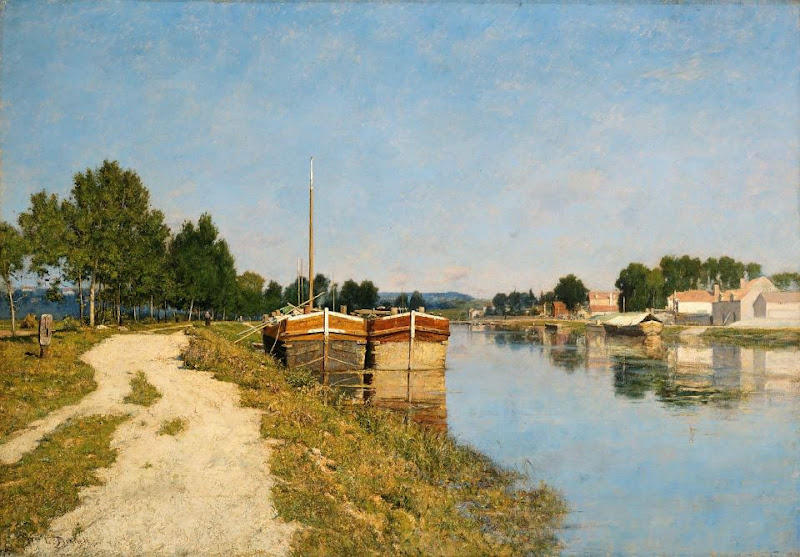 WikiOO.org - Encyclopedia of Fine Arts - Målning, konstverk William Lamb Picknell - Morning on the Loing at Moret