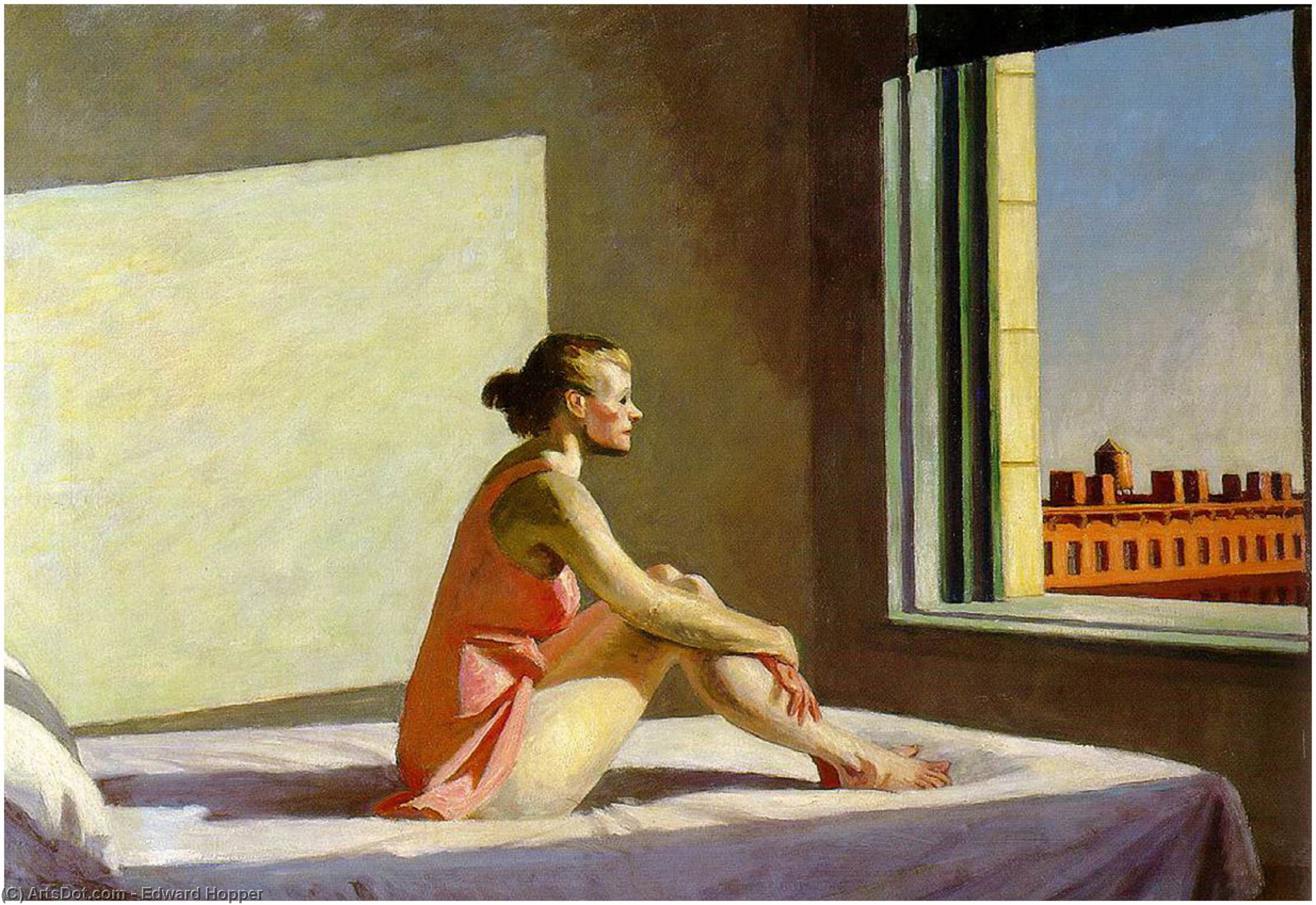 Wikoo.org - موسوعة الفنون الجميلة - اللوحة، العمل الفني Edward Hopper - Morning Sun