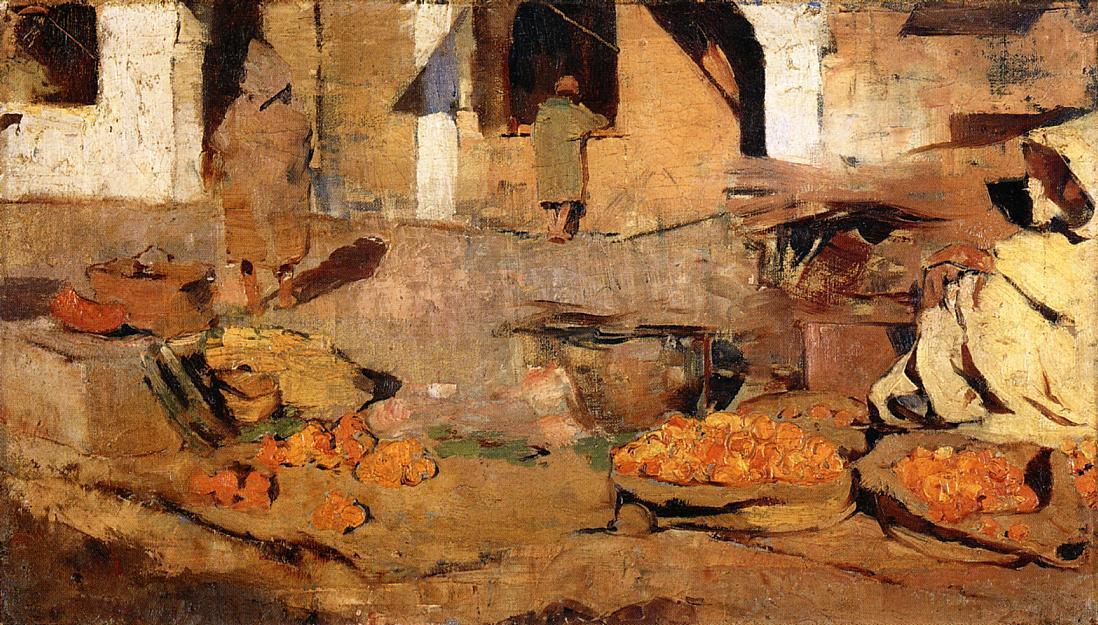 Wikioo.org – L'Enciclopedia delle Belle Arti - Pittura, Opere di Theo Van Rysselberghe - Marocchino Frutta  mercato
