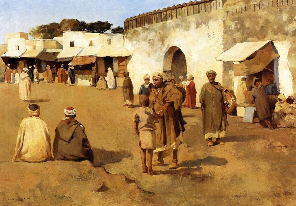 Wikioo.org – L'Encyclopédie des Beaux Arts - Peinture, Oeuvre de Theo Van Rysselberghe - Marché marocain