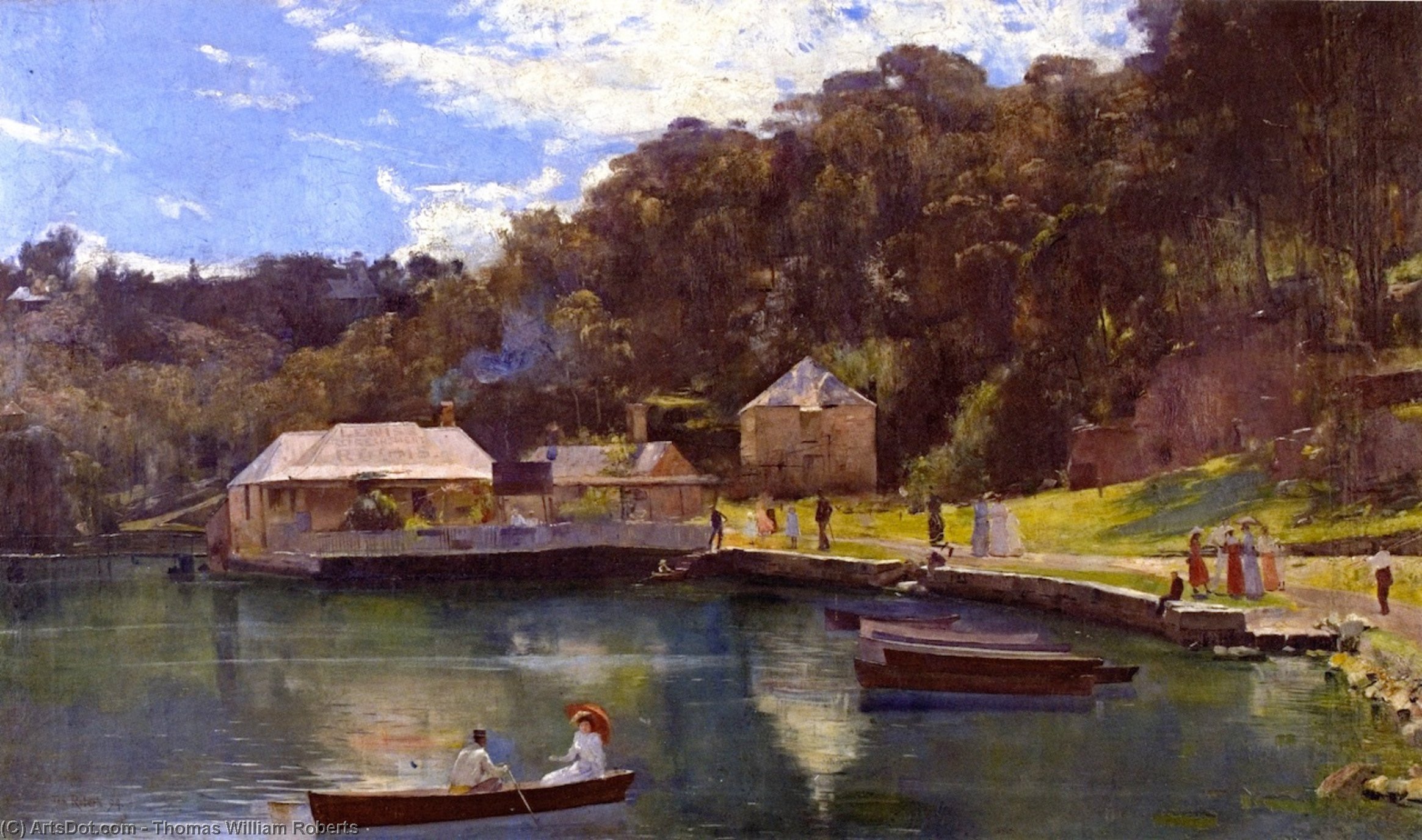 Wikioo.org - The Encyclopedia of Fine Arts - Painting, Artwork by Thomas William Roberts - Mosman's Bay