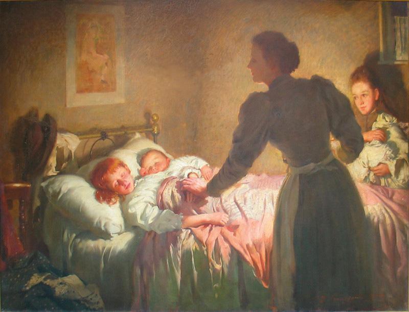 WikiOO.org - Encyclopedia of Fine Arts - Maleri, Artwork Thomas Benjamin Kennington - The Mother