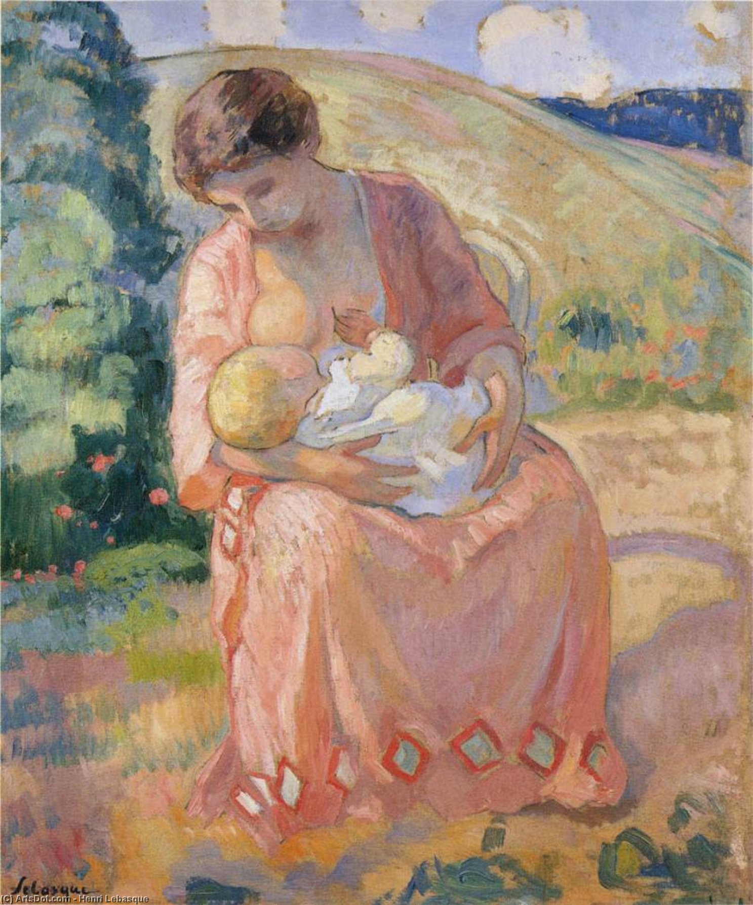Wikioo.org - The Encyclopedia of Fine Arts - Painting, Artwork by Henri Lebasque - Mother and child