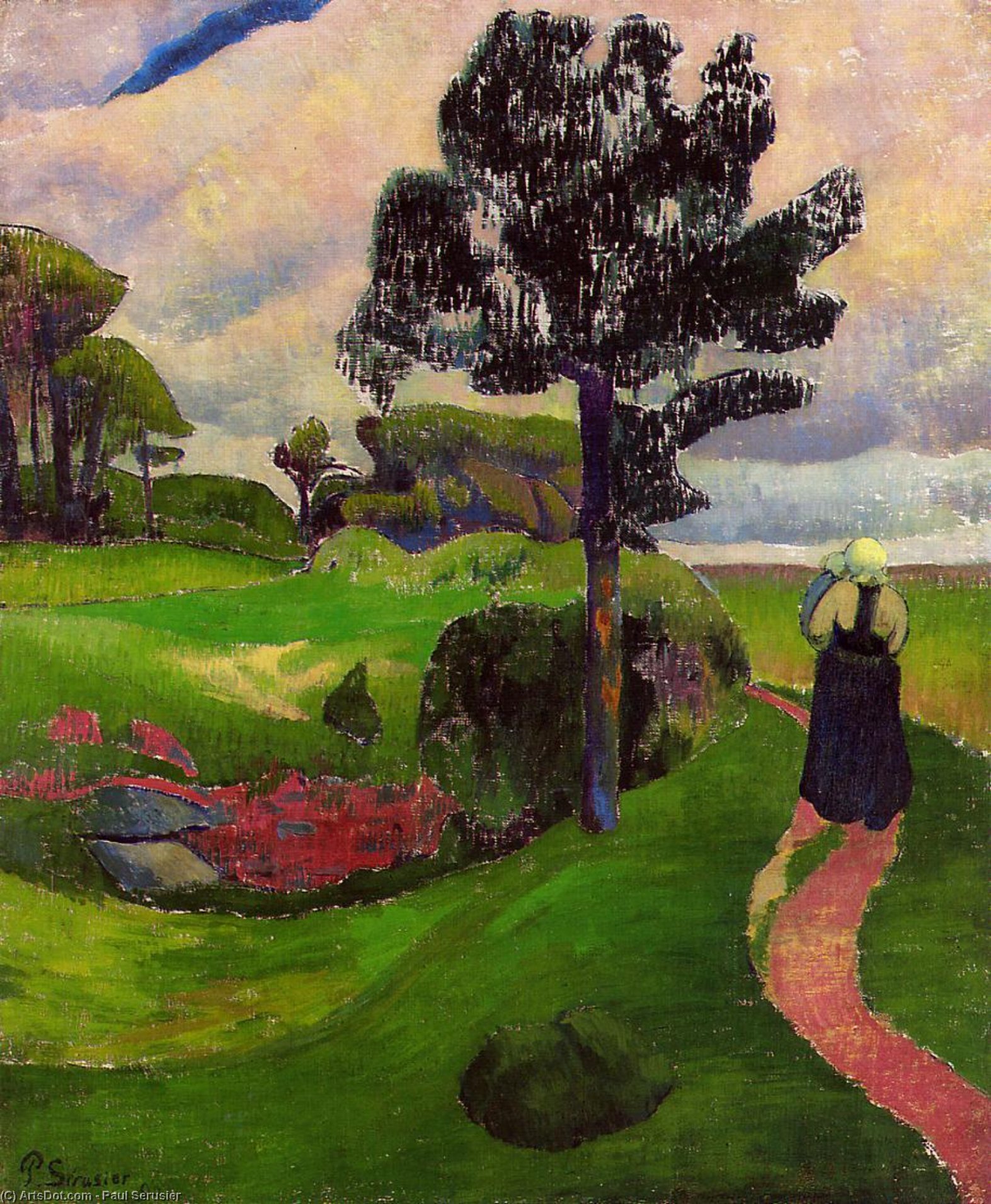 Wikioo.org - The Encyclopedia of Fine Arts - Painting, Artwork by Paul Serusier - Mother and Child on a Breton Landscape