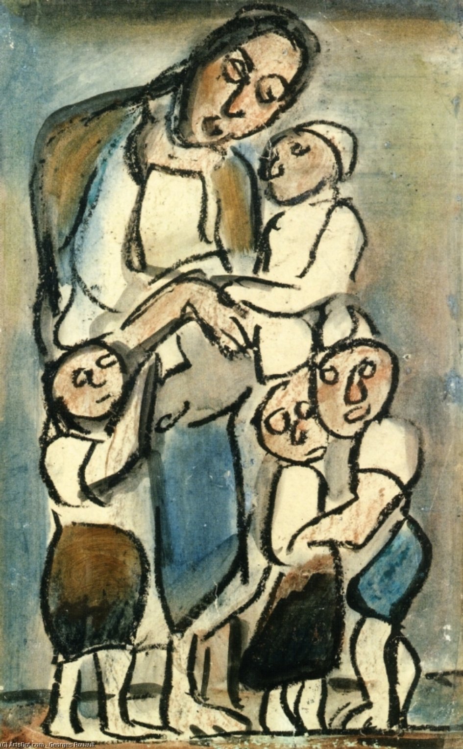 Wikioo.org - The Encyclopedia of Fine Arts - Painting, Artwork by Georges Rouault - Mother and Children
