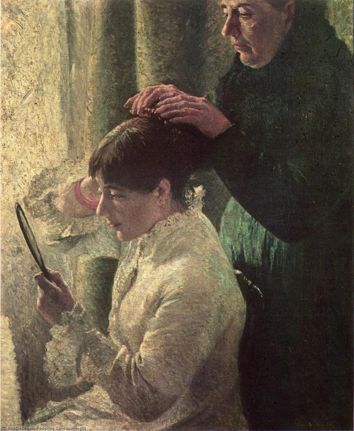 Wikioo.org – L'Encyclopédie des Beaux Arts - Peinture, Oeuvre de Federico Zandomeneghi - la mère et fille