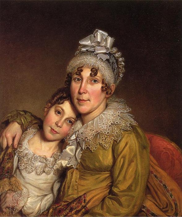 Wikioo.org - The Encyclopedia of Fine Arts - Painting, Artwork by Charles Willson Peale - Mother Caressing Her Convalescant Daughter