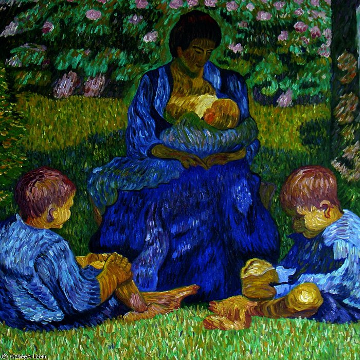 Wikioo.org - The Encyclopedia of Fine Arts - Painting, Artwork by Giovanni Giacometti - Motherhood