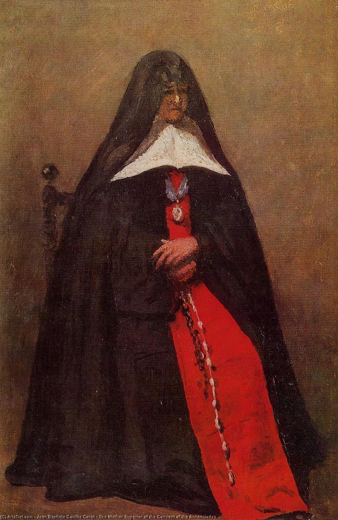 WikiOO.org - Encyclopedia of Fine Arts - Maľba, Artwork Jean Baptiste Camille Corot - The Mother Superior of the Convent of the Annonciades