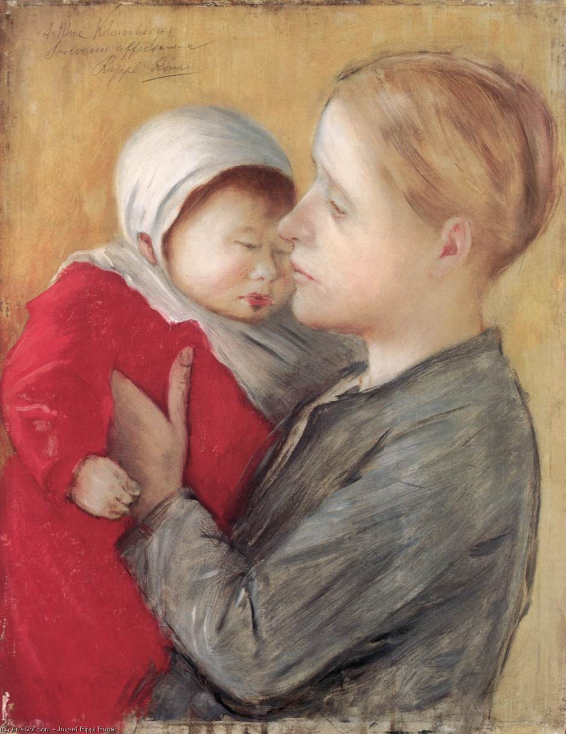 WikiOO.org - Εγκυκλοπαίδεια Καλών Τεχνών - Ζωγραφική, έργα τέχνης Jozsef Rippl Ronai - Mother with Child