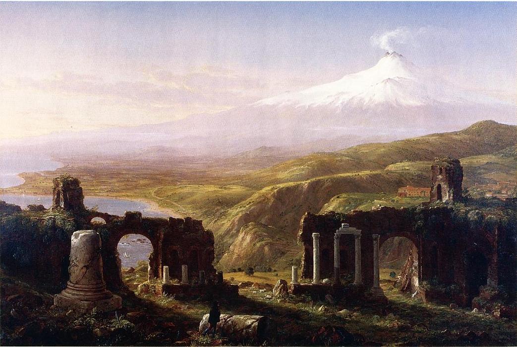 Wikioo.org - The Encyclopedia of Fine Arts - Painting, Artwork by Thomas Cole - Mount Aetna from Taormina, Sicily