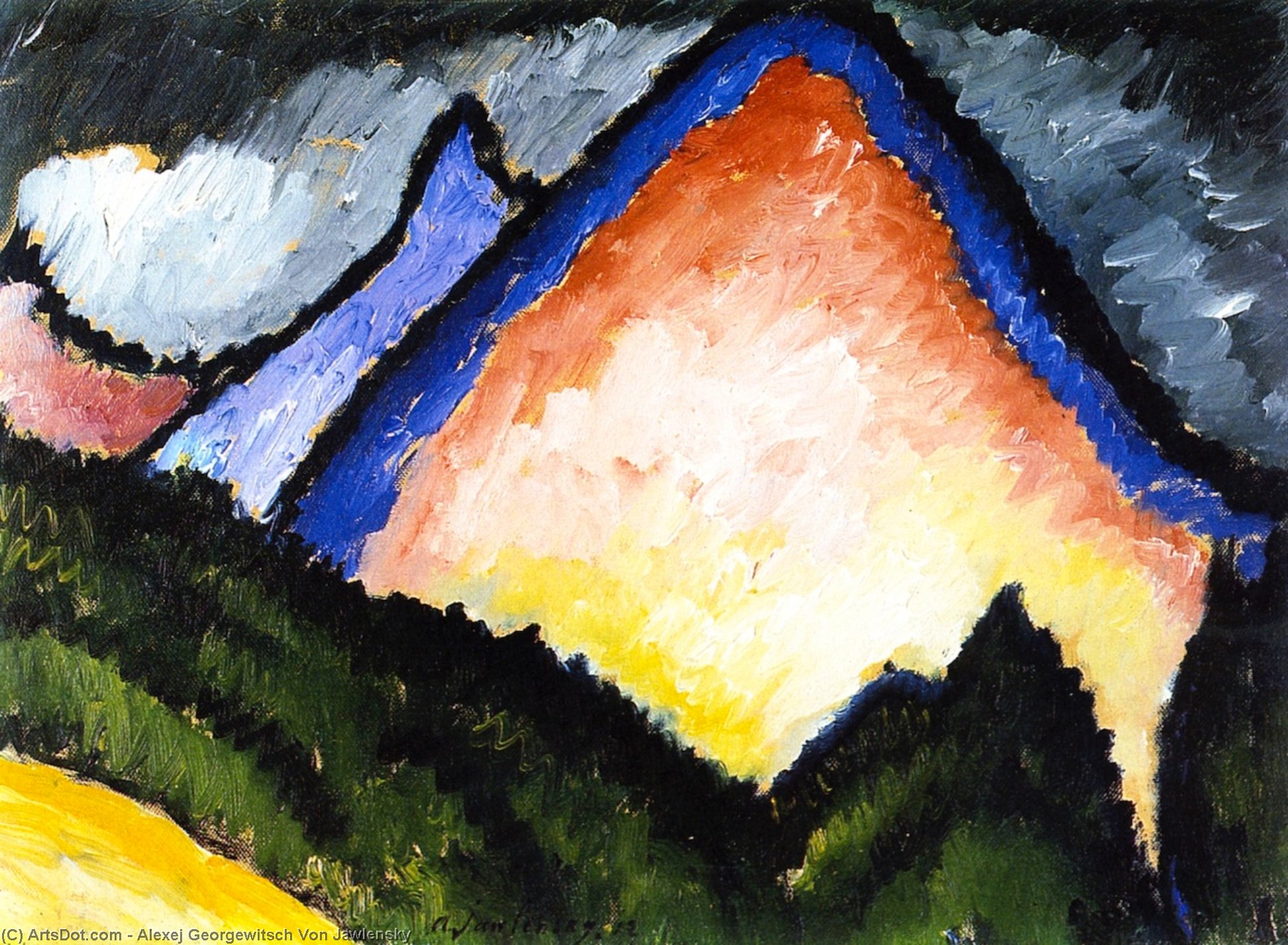 Wikioo.org - The Encyclopedia of Fine Arts - Painting, Artwork by Alexej Georgewitsch Von Jawlensky - Mountain