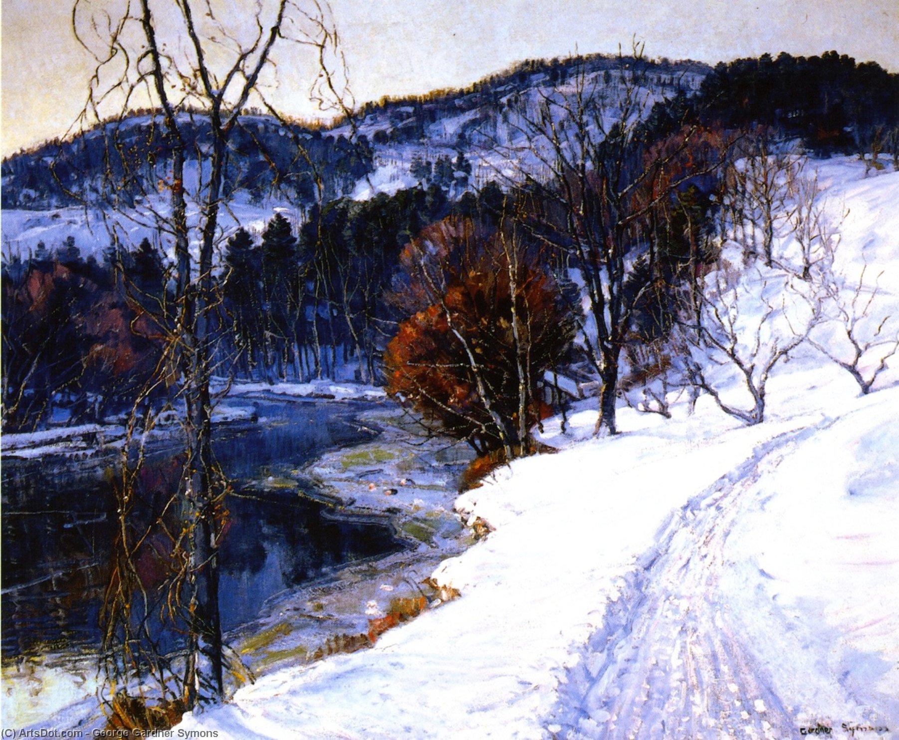 Wikioo.org - The Encyclopedia of Fine Arts - Painting, Artwork by George Gardner Symons - The Mountain Road