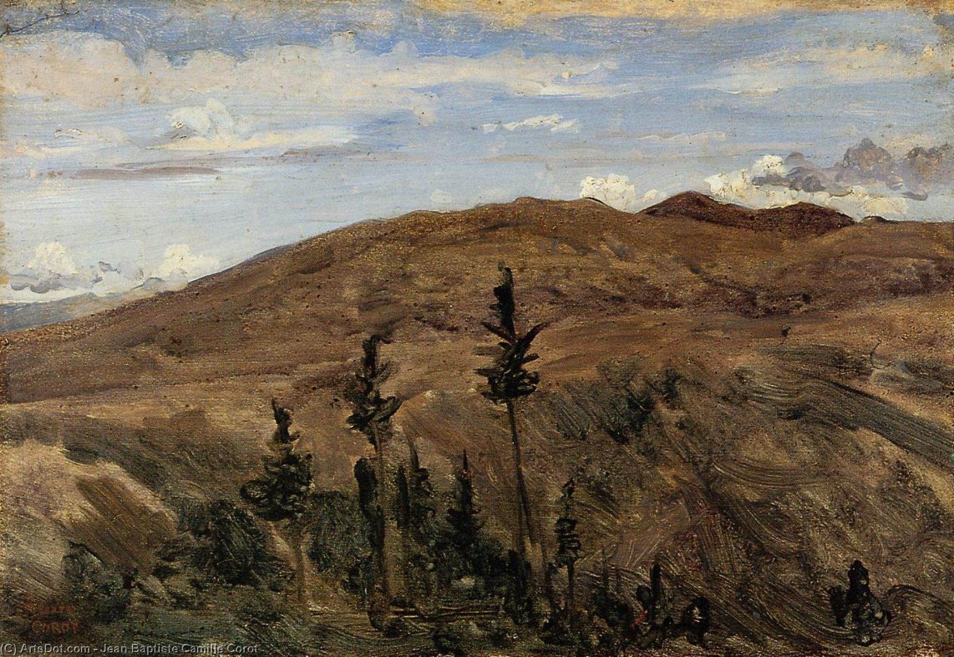 Wikioo.org - The Encyclopedia of Fine Arts - Painting, Artwork by Jean Baptiste Camille Corot - Mountains in Auvergne