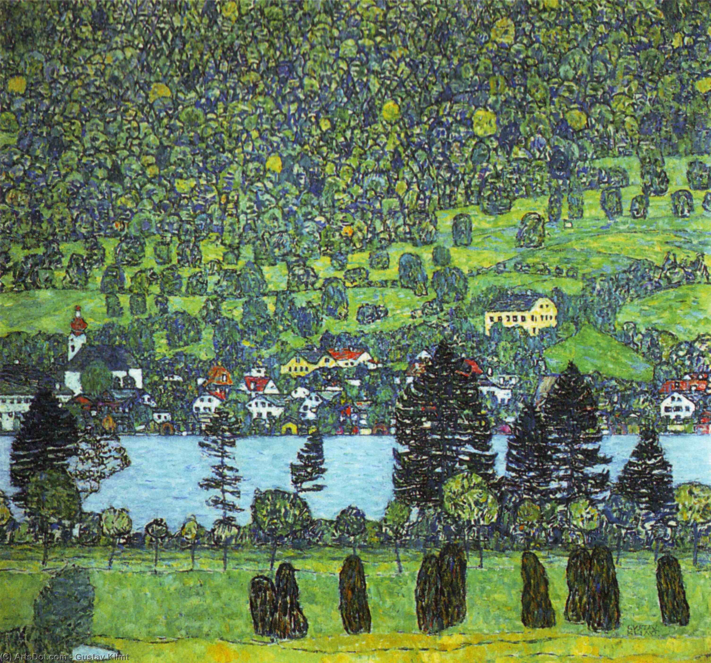 Wikioo.org - The Encyclopedia of Fine Arts - Painting, Artwork by Gustav Klimt - Mountain slope at Unterach