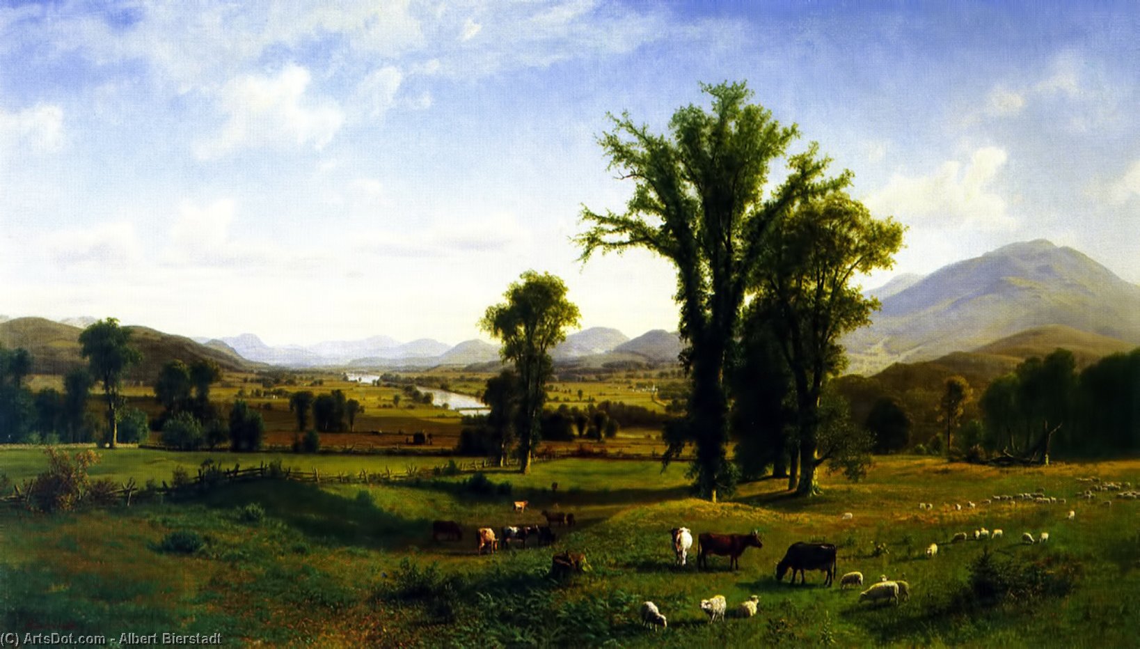 Wikioo.org - The Encyclopedia of Fine Arts - Painting, Artwork by Albert Bierstadt - Mount Ascutney from Claremont, New Hampshire