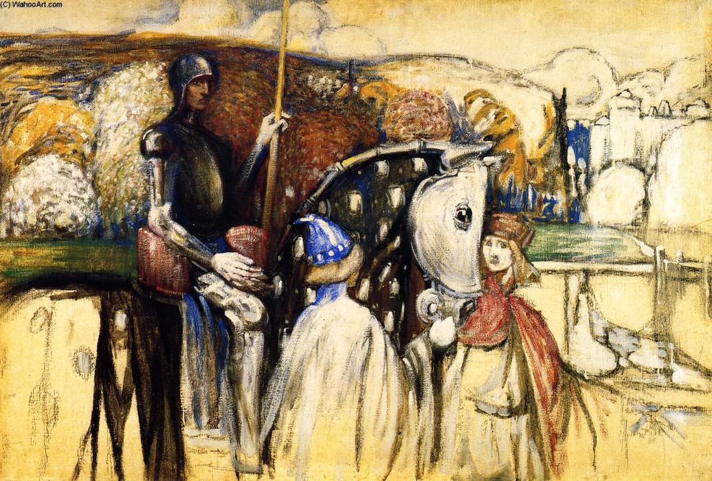 WikiOO.org - Encyclopedia of Fine Arts - Lukisan, Artwork Wassily Kandinsky - Mounted Warrior (unfinished)