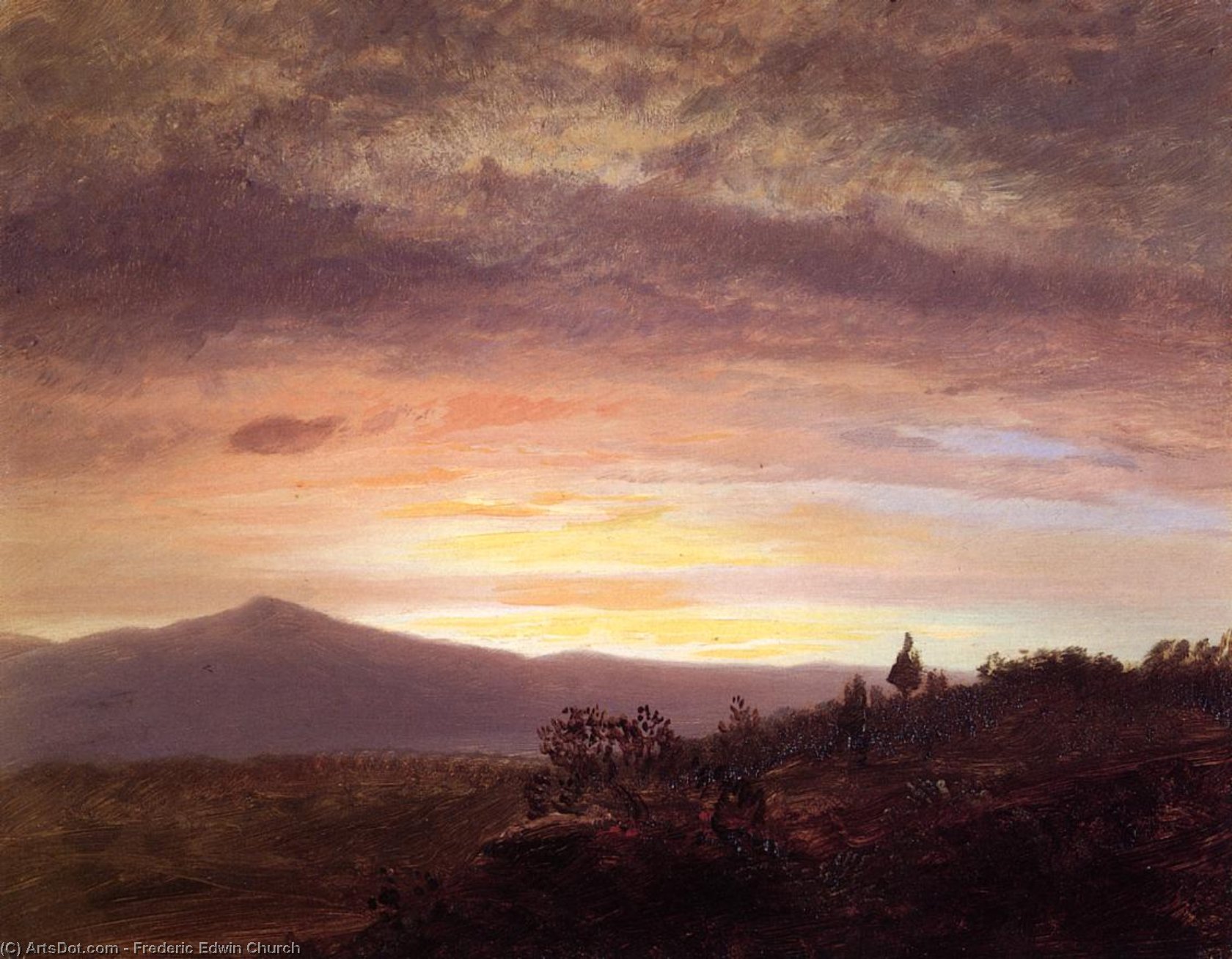 WikiOO.org - Encyclopedia of Fine Arts - Maľba, Artwork Frederic Edwin Church - Mount Katahdin