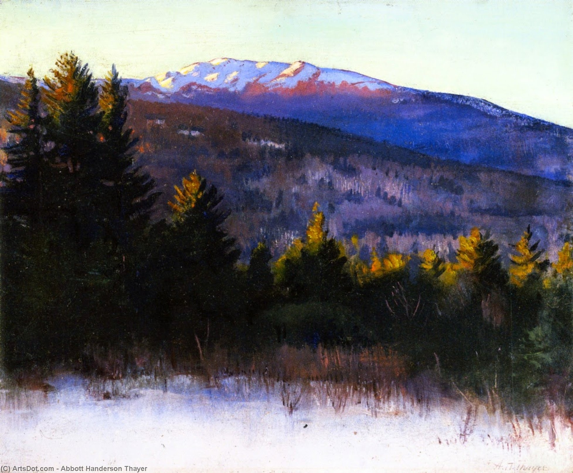 Wikioo.org - The Encyclopedia of Fine Arts - Painting, Artwork by Abbott Handerson Thayer - Mount Monadnock