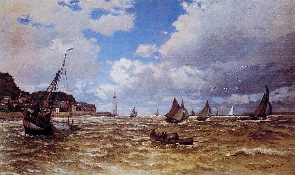 Wikioo.org - สารานุกรมวิจิตรศิลป์ - จิตรกรรม Claude Monet - Mouth of the Seine at Honfleur