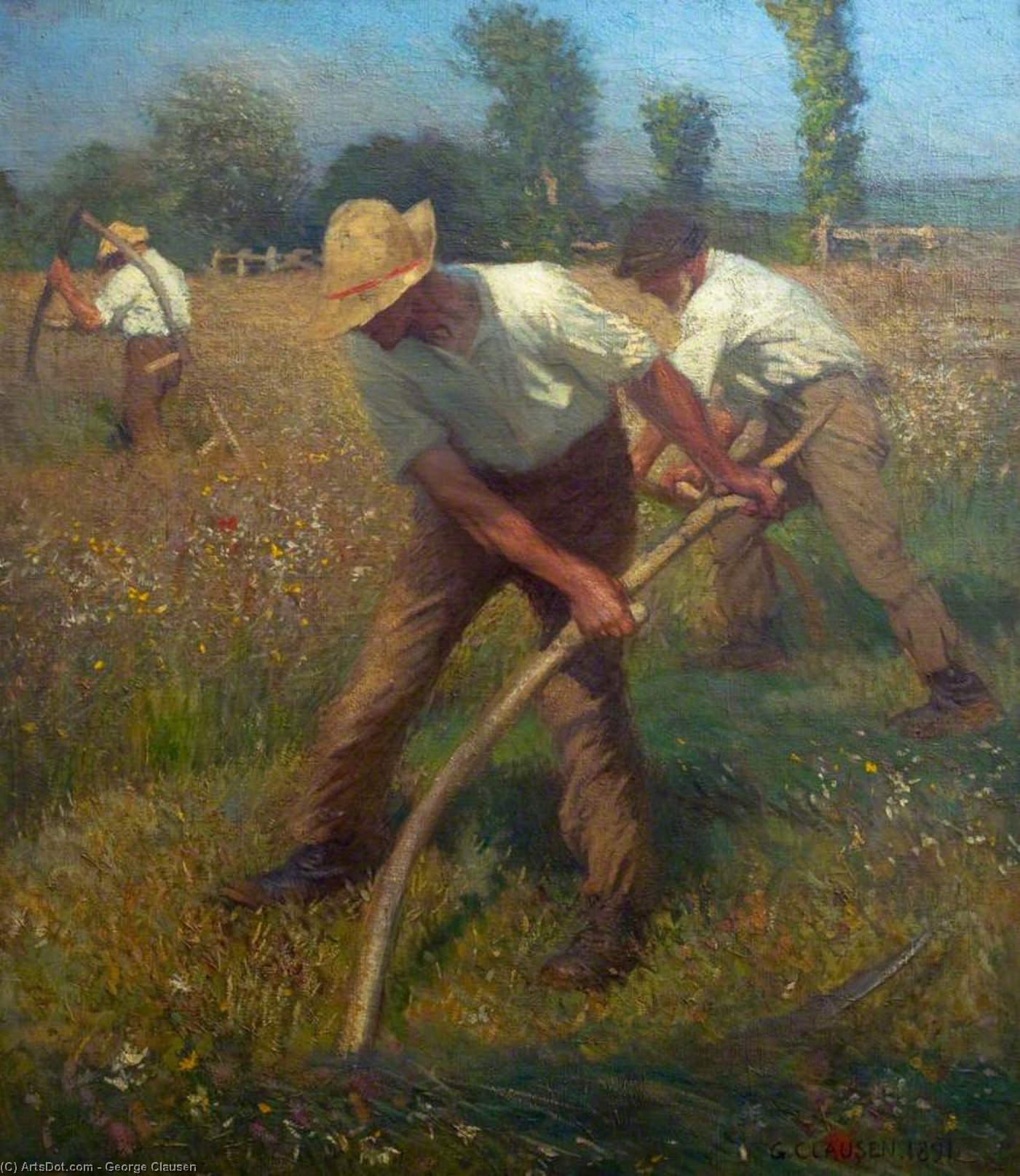 Wikioo.org - The Encyclopedia of Fine Arts - Painting, Artwork by George Clausen - The Mowers