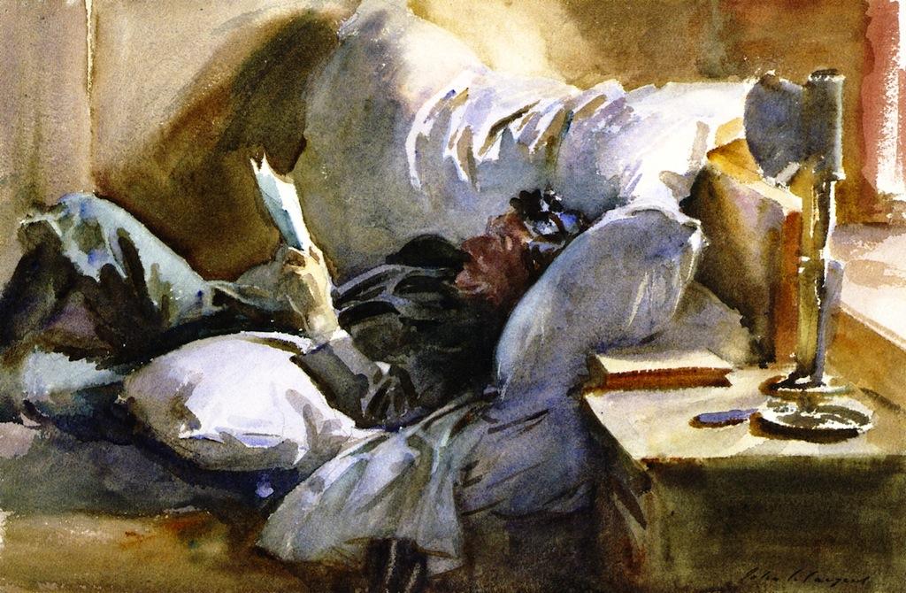 Wikioo.org - The Encyclopedia of Fine Arts - Painting, Artwork by John Singer Sargent - Man Reading