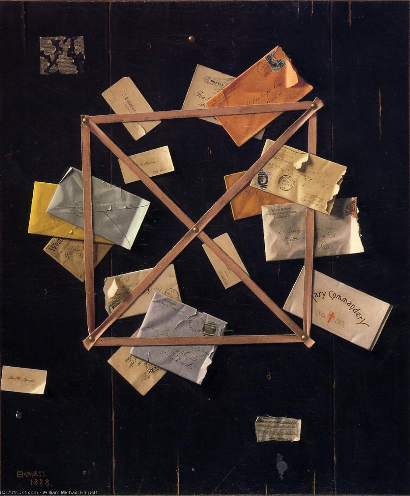 Wikioo.org - สารานุกรมวิจิตรศิลป์ - จิตรกรรม William Michael Harnett - Mr. Hulings' Rack Picture