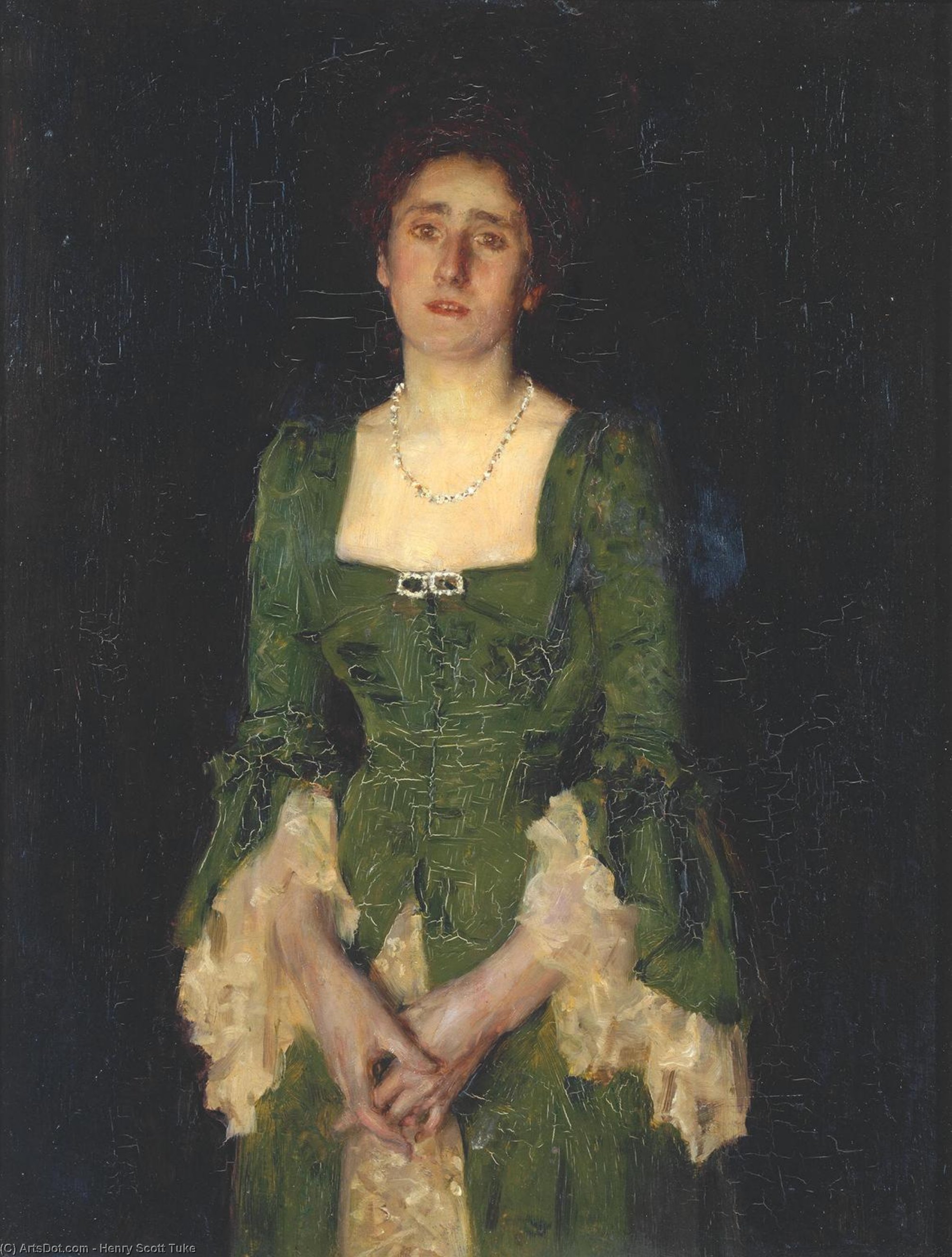 Wikioo.org - The Encyclopedia of Fine Arts - Painting, Artwork by Henry Scott Tuke - Mrs Florence Humphris