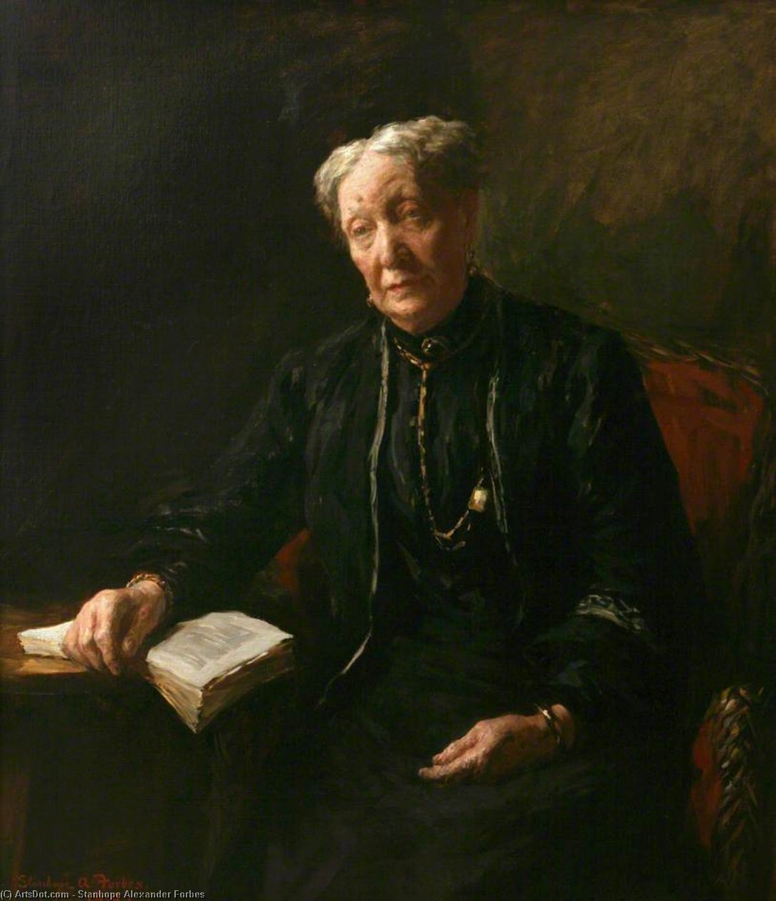 Wikioo.org - The Encyclopedia of Fine Arts - Painting, Artwork by Stanhope Alexander Forbes - Mrs Forbes (the artist's mother)