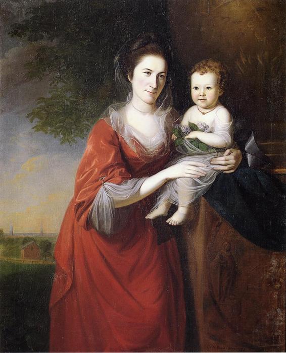 Wikioo.org - The Encyclopedia of Fine Arts - Painting, Artwork by Charles Willson Peale - Mrs. John Dickenson and Her Daughter