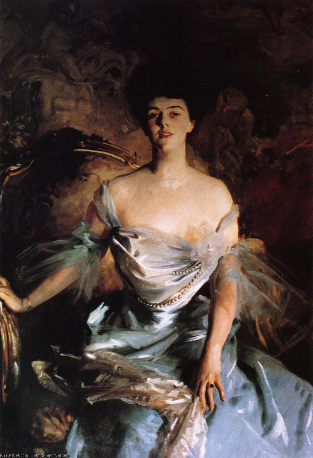 Wikioo.org - The Encyclopedia of Fine Arts - Painting, Artwork by John Singer Sargent - Mrs. Joseph E. Widener