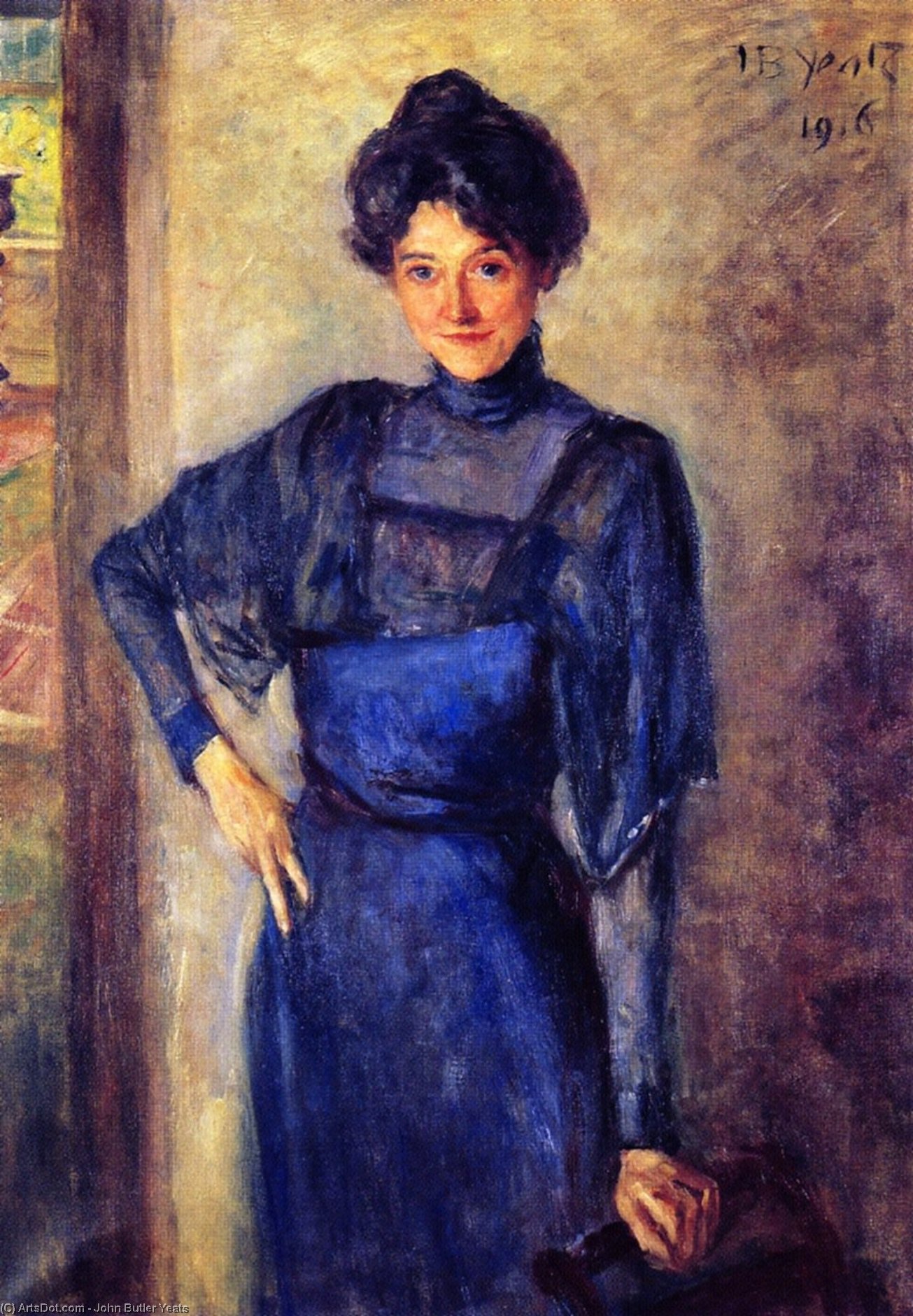 Wikioo.org - The Encyclopedia of Fine Arts - Painting, Artwork by John Butler Yeats - Mrs. Mary Tower Lapsley Caughey standing
