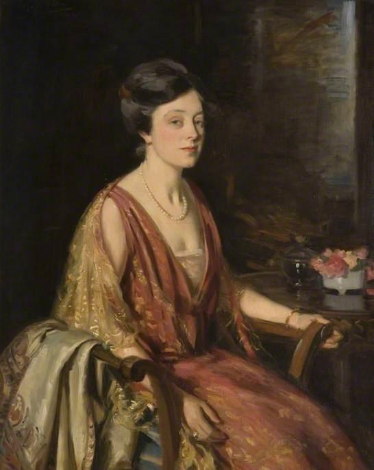Wikioo.org – L'Enciclopedia delle Belle Arti - Pittura, Opere di Wilfred Gabriel De Glehn - Mrs Neville Chamberlain
