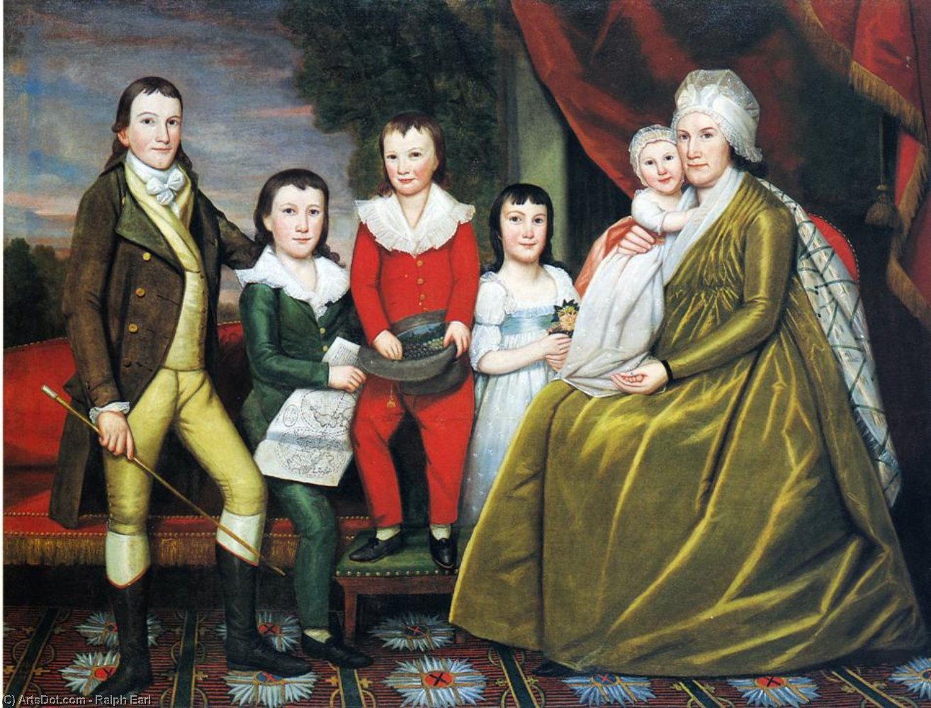 Wikioo.org - The Encyclopedia of Fine Arts - Painting, Artwork by Ralph Earl - Mrs. Noah Smith and Her Children